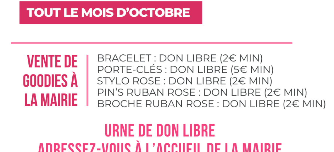 Octobre Rose : Vente de goodies et don libre © Mairie Hérimoncourt