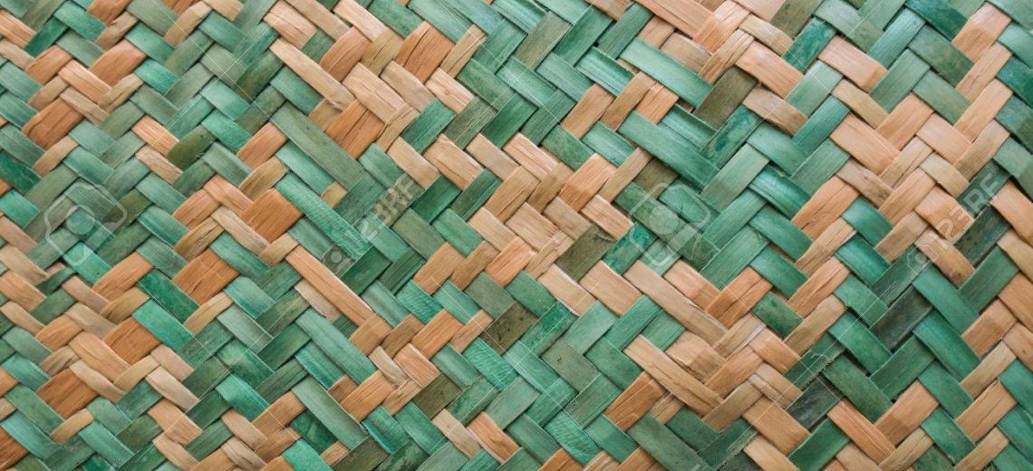 handcraft weave made of natural and green coloured vegetable fiber
