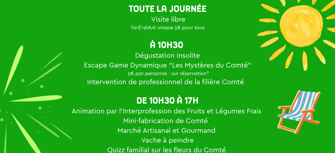 AFFICHE ANIMATIONS  - 5 juillet  © La Maison du Comté 