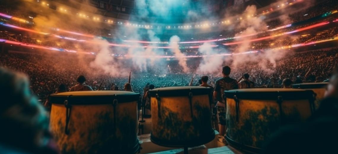 nighttime-concert-musicians-play-excited-crowd-generated-by-ai © magnific