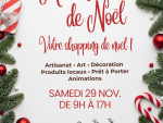 Affiche marché de noël artisanat festif rouge blanc - 1 © la Rose Miémont