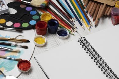 top-view-career-guidance-items-designers