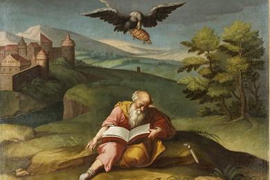 Une heure, une oeuvre © Anonyme Eschyle et la tortue 17e siècle Huile sur toile  Collections musées de Montbéliard  P. Guenat