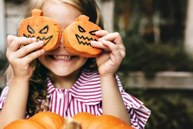 Young playful girl enjoying the Halloween festival © magnifik
